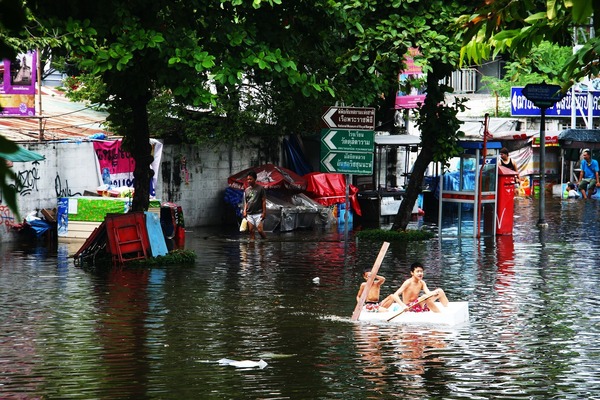 Flooded town